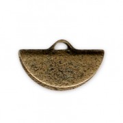 Embout pince demi-lune diamanté 14x8 mm bronze x1