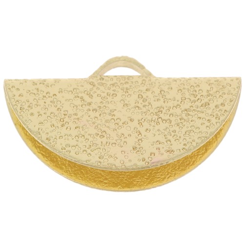Embout pince demi-lune diamanté 19.5x11 mm - Doré x1