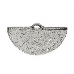 Embout pince demi-lune diamanté 20x11 mm Argenté x1