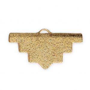 Embout pince lacet forme ethnique diamanté 20x11 mm doré x1