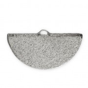 Embout pince demi-lune diamanté 25x13 mm Argenté x1