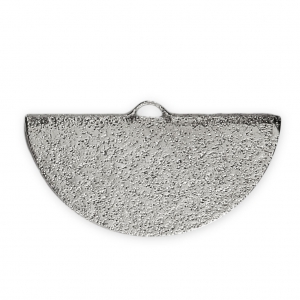 Embout pince demi-lune diamanté 25x13 mm Argenté x1