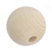 Grosse perle ronde en bois brut naturel 25 mm x1