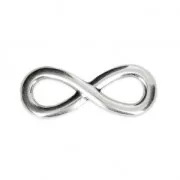 Intercalaire infini pour bracelet ou collier 30x11 mm Placage Argent fin vieilli x 1