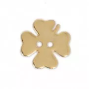 Bouton trèfle lisse 12 mm doré à l'or fin x1