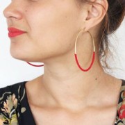 Créoles à décorer en métal 70 mm - Fil 1.9 mm - Doré à l'or fin x2