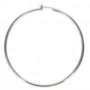 Créoles à décorer en métal 60 mm - Fil 1.9 mm - Placage argent fin x2