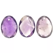 Pendentif facetté ovale 20x15 mm en pierre gemme Amethyst x1