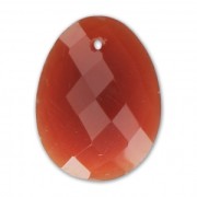 Pendentif facetté ovale 20x15 mm en pierre gemme Red Agate teintée x1
