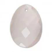 Pendentif facetté ovale 20x15 mm en pierre gemme Quartz Rose x1