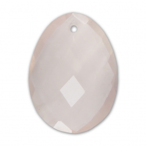 Pendentif facetté ovale 20x15 mm en pierre gemme Quartz Rose x1