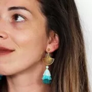 Pendentif ajouré forme éventail exclu Perles & Co 24 mm doré à l'or fin