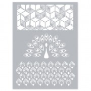 Silk Screen Graine Créative pour Pâte polymère 114x153mm - Motif Paon