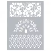 Silk Screen Graine Créative pour Pâte polymère 114x153mm - Motif Paon