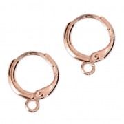 Dormeuses créoles forme design ronde 14.50 mm light rose gold x2|raw }}
