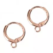 Dormeuses créoles forme design ronde 14.50 mm light rose gold x2