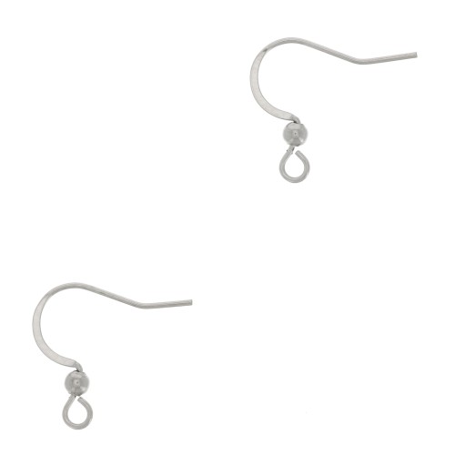 Crochets d'oreilles avec boule 16 mm en Acier inox 304 x6