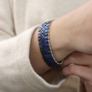 Miyuki Half Tila Beads 5x2.3x1.9 mm HTL-4518 - Opaque Cobalt Picasso x10g