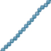 Perles rondelles facettées - rondes aplaties - 3.5x3 mm - Teal x38cm|raw }}