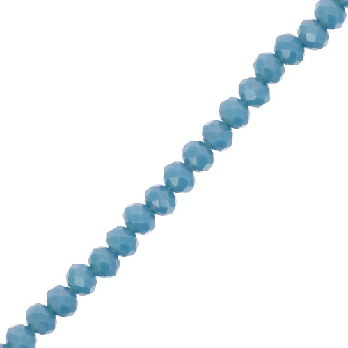 Perles rondelles facettées - rondes aplaties - 3.5x3 mm - Teal x38cm