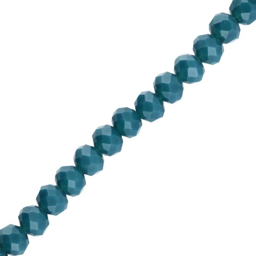 Perles rondelles facettées - rondes aplaties - 4x3.5 mm - Teal x41cm