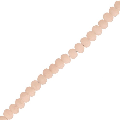 Perles rondelles facettées - rondes aplaties -3x2 mm Almond Frosted x38cm