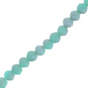 Perles rondelles facettées - rondes aplaties -4x3 mm Light Turquoise Frosted x46cm|raw }}