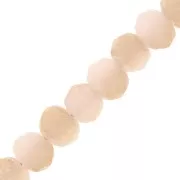 Perles rondelles facettées rondes aplaties 4x3mm - Blanched Almond Frosted x45cm