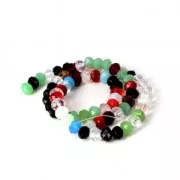 Perles rondelles facettées - rondes aplaties -8x6 mm Multicolore x40cm