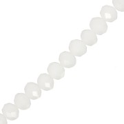 Perles rondelles facettées - rondes aplaties - 8x6 mm White Opaque x40cm|raw }}