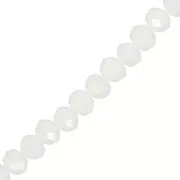 Perles rondelles facettées - rondes aplaties - 8x6 mm White Opaque x40cm