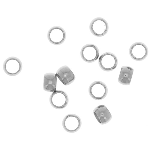 Perles rondes à écraser 2x2 mm - Acier inoxydable 303L x25