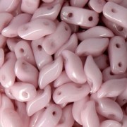 Perles en verre StormDuo 2-hole 3x7 mm Opaque Light Rose Ceramic Look x50|raw }}