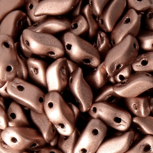 Perles en verre StormDuo 2-hole 3x7 mm Light Copper Mat x50