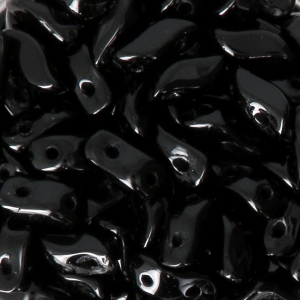 Perles en verre StormDuo 2-hole 3x7 mm Jet x50