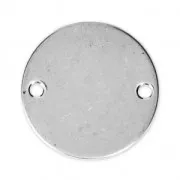 Intercalaire rond 2 trous pour bracelet 20 mm en Acier inox x1