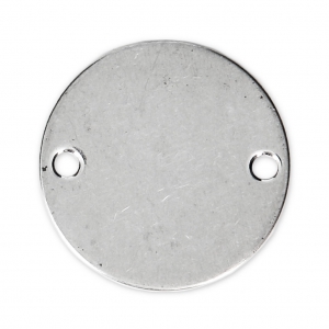 Intercalaire rond 2 trous pour bracelet 20 mm en Acier inox x1