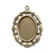 Médaillon pour cabochon 18x13 mm bronze x1