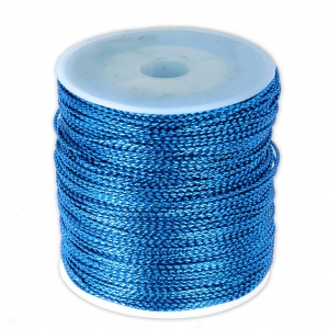 Bobine de fil polyester métallisé 1 mm Bleu x 100 m