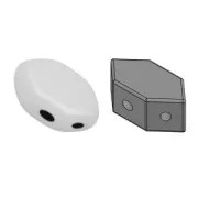 Perles en verre Paros® par Puca® 7x4 mm Opaque White x10g