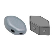 Perles en verre Paros® par Puca® 7x4 mm Opaque Blue Ceramic Look x10g