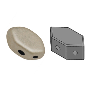 Perles en verre Paros® par Puca® 7x4 mm Beige Metallic Mat x10g