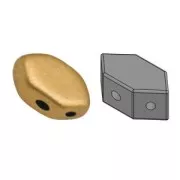 Perles en verre Paros® par Puca® 7x4 mm Golden Mat x10g