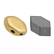 Perles en verre Paros® par Puca® 7x4 mm Gold Mat x10g