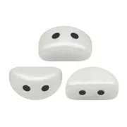 Perles en verre Kos® par Puca® 6x3 mm Opaque White Ceramic Look x10g