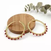 Créoles fil carré à décorer en métal 50 mm Placage argent fin x2