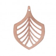 Pendentif ajouré feuille de palme exclu Perles & Co 26 mm doré rose|raw }}