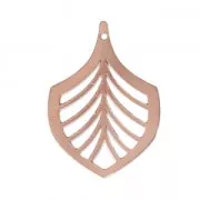 Pendentif ajouré feuille de palme exclu Perles & Co 26 mm doré rose