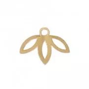 Breloque ajourée petite feuille exclu Perles & Co 9 mm Doré à l'or fin x1