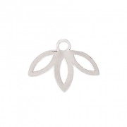 Breloque ajourée petite feuille exclu Perles & Co 9 mm - Placage Argent fin x1|raw }}